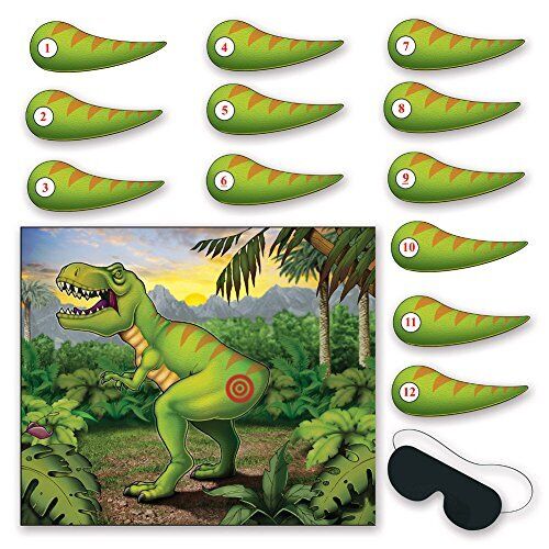 Beistle Pin The Tail on Dinosaur Game Multicolored for sale online