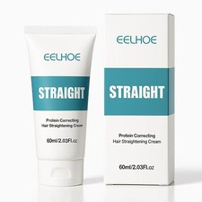 Protein Straightening Cream for Curly Hair  Smooth, Silky  Frizz-Free Finish