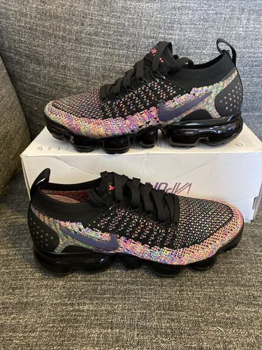 Nike Air Vapormax Flyknit 2 Women's sz 6 Black Racer Pink 942843 015 Multi  Color | eBay