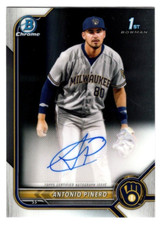 Antonio Pinero 2022 Bowman Chrome 1st Year Prospect Autograph Auto Brewers #1