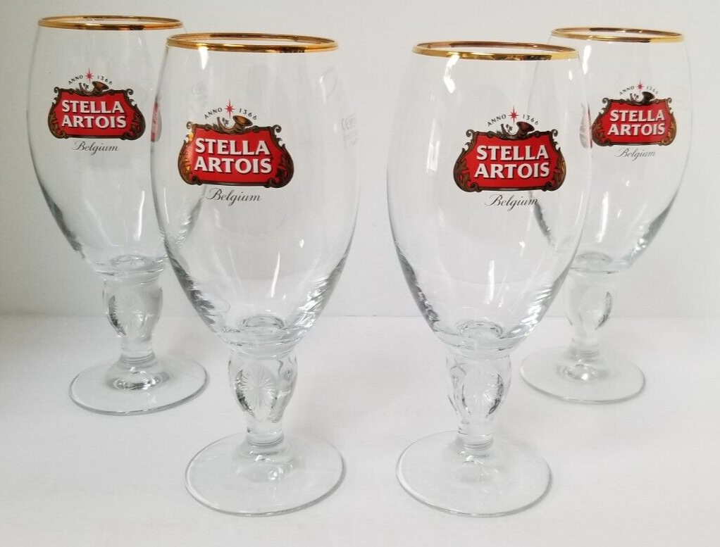 Stella Artois Belgian Crystal Beer Glasses Gold Rim 50cl - NEW! STILL IN BOX - Foto 9