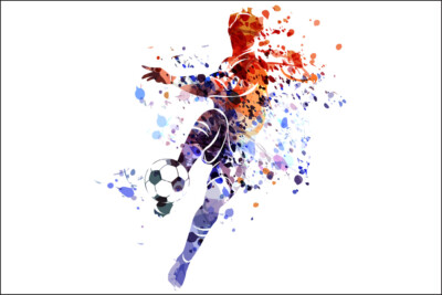 VINYL Fototapete XXL TAPETE bunter Fußballspieler wie gemalt 1116