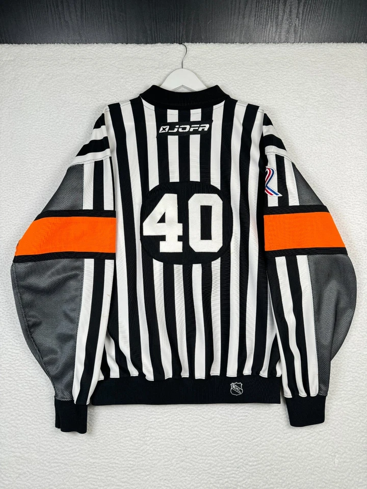 Vintage CCM Referee 40# Jersey - 56 -Official Jay Sharrers Autograph Striped NHL - Image 2 of 4