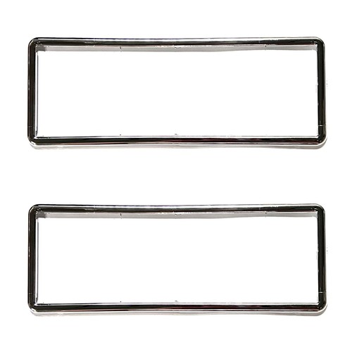Chrome Standard Number Plate Surrounds Frames Set Front & Rear 372mm x