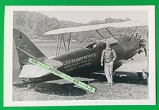 Found 4X6 PHOTO Old TYLER FLIGHT SERVICE Biplane Airplane Massapequa Park NY