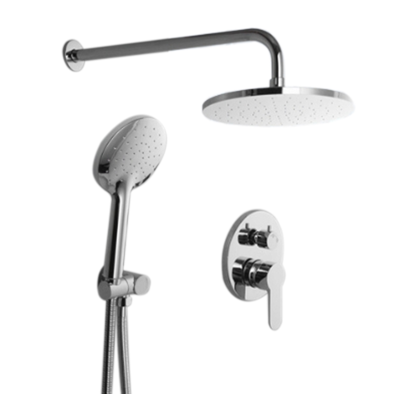 Shower Faucet Set Matte Shower Kit Spray Shower Head Shower System Sliver New