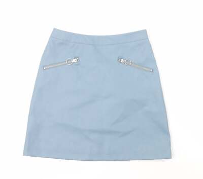 Primark Damen blau Polyestermischung A-Linie Rock Größe 6