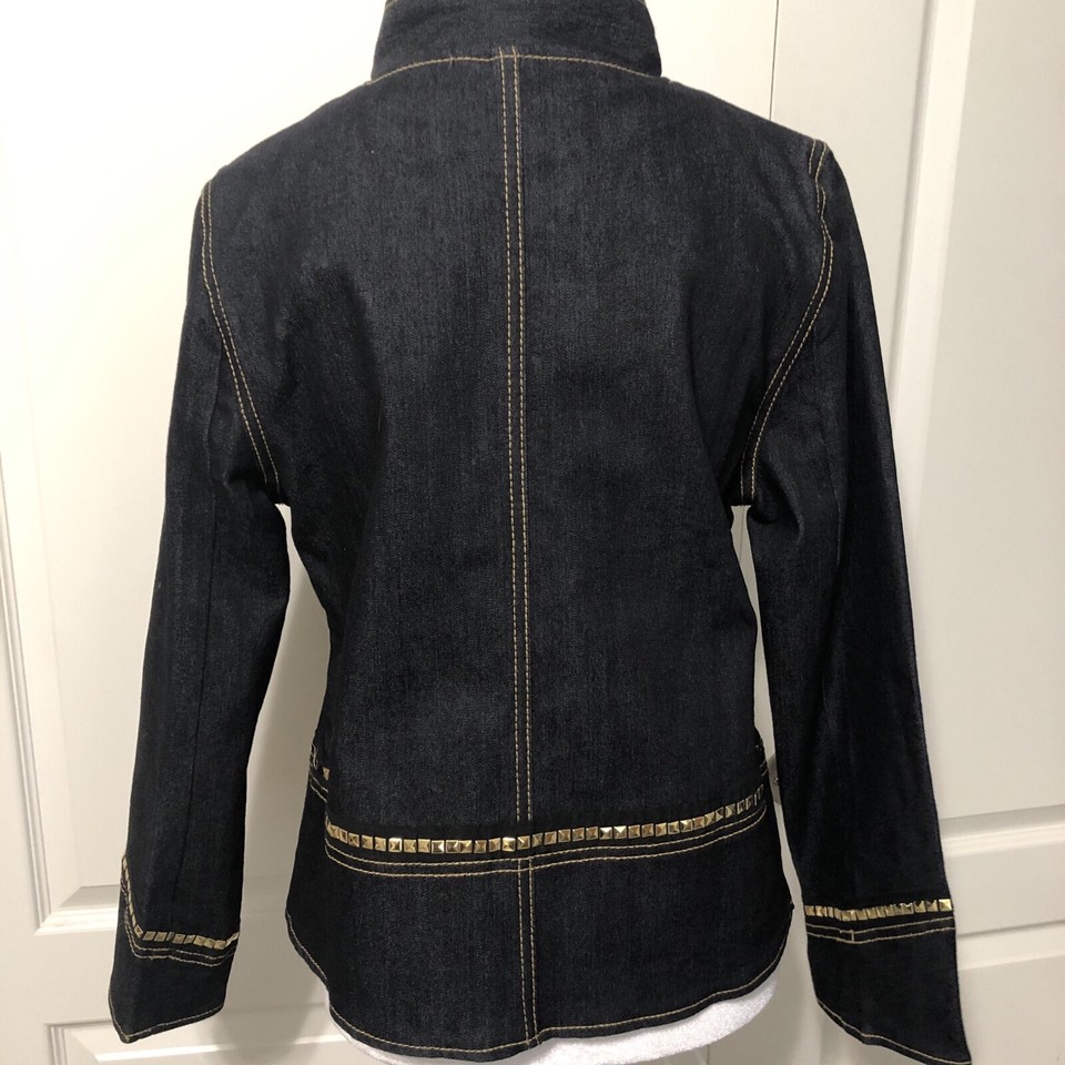 Randolph Duke Spiced Dark Denim Jacket Gold Trim Small Outfit Jeans