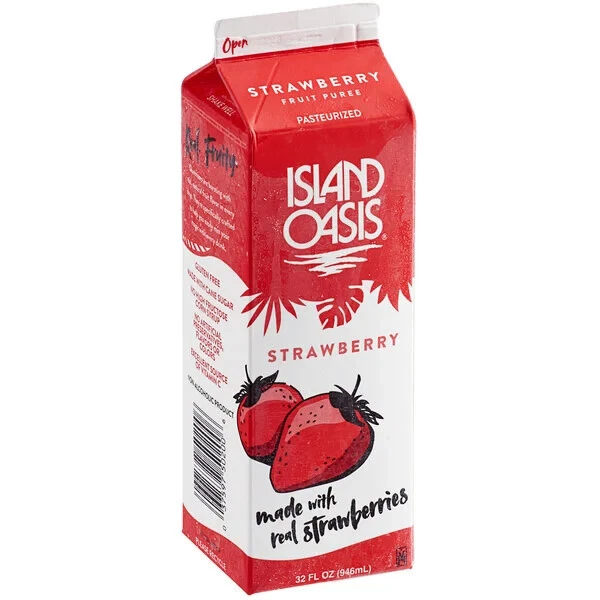 Island Oasis Strawberry Frozen Beverage Mix 32 fl. oz. - 12/Case 103STE513279 - Image 3 of 3