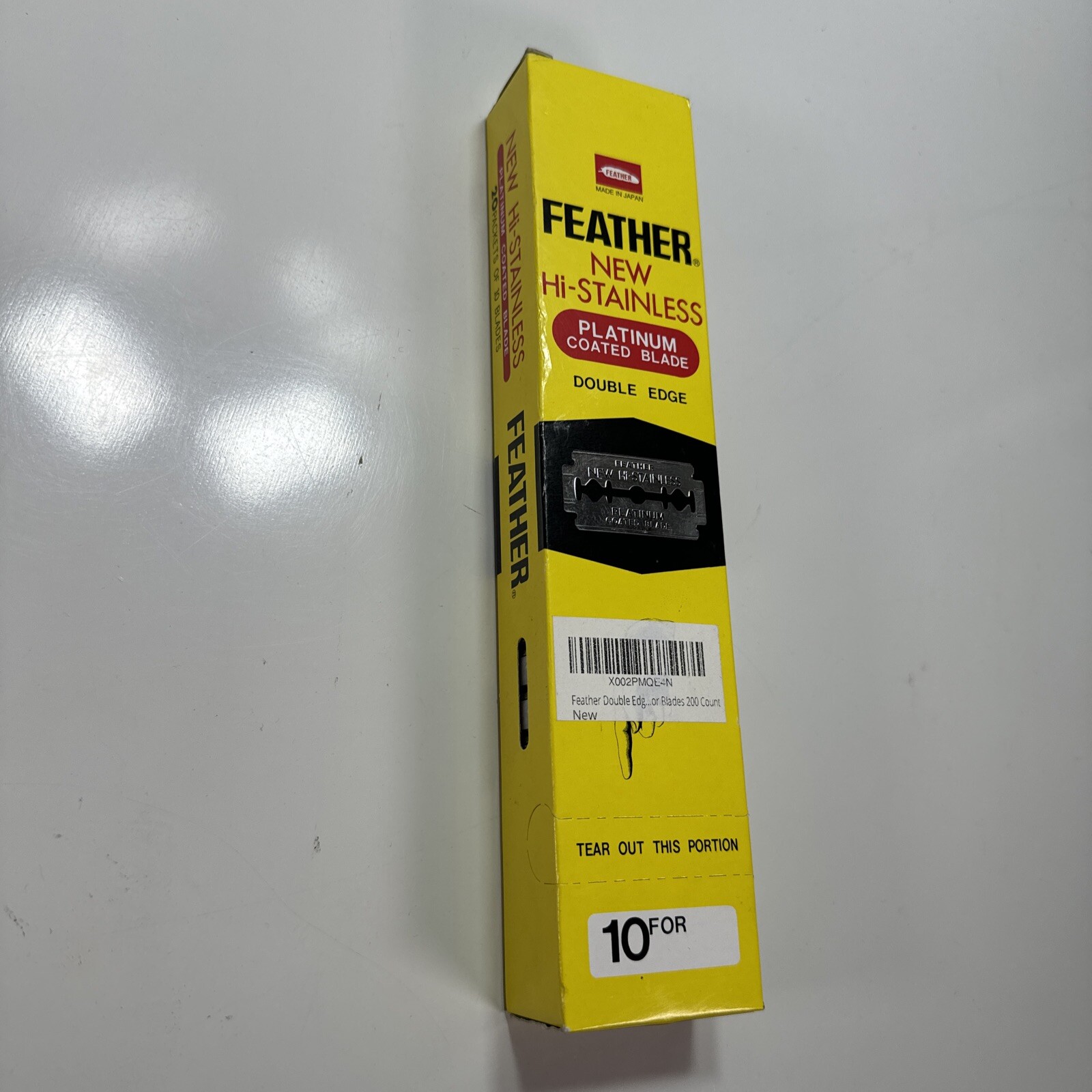 200 FEATHER New Hi-Stainless Platinum Coated Double Edge Safety Razor Blades JPN