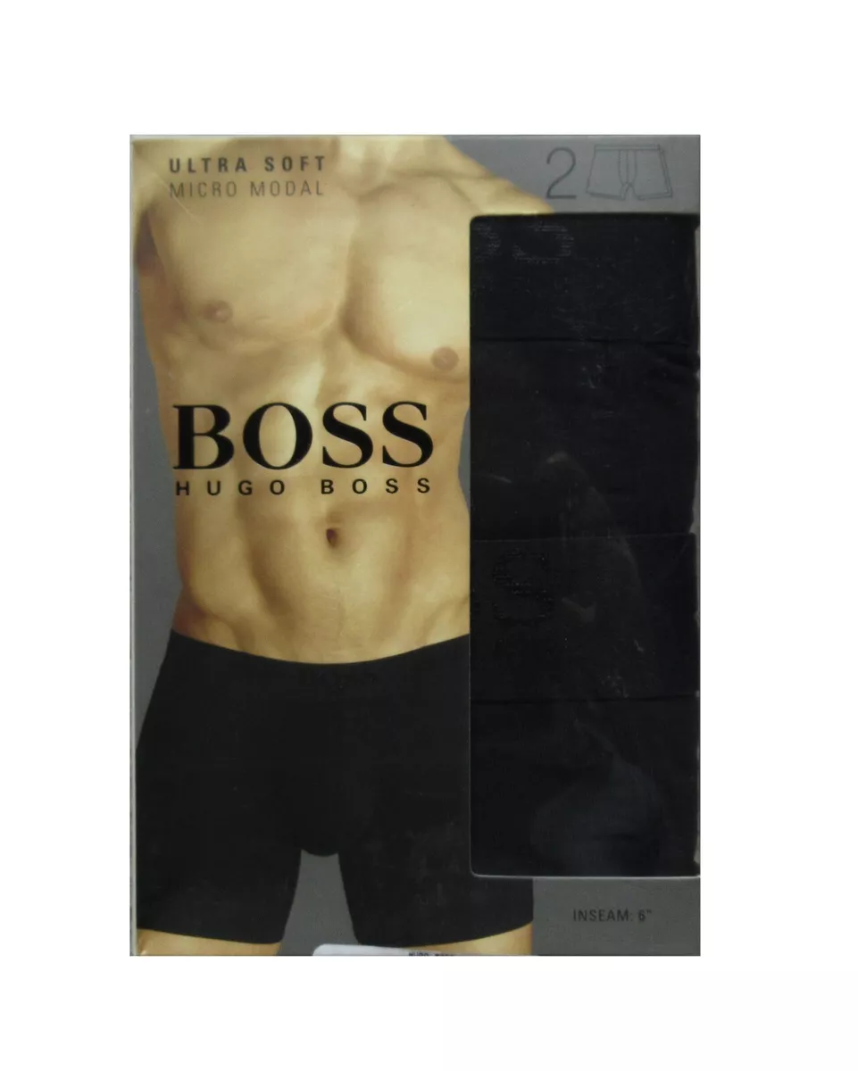 Hugo Boss Men's Black Ultra Soft Micro Modal Boxer Brief 2 Pack