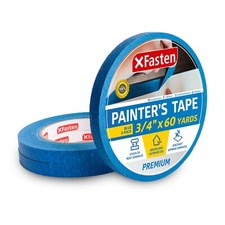 XFasten Professional Blue Painters Tape, Multi-Use, 3/4 Inches x 60 Yards 3-...