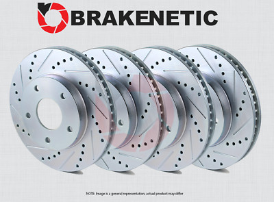FRONT+REAR BRAKENETIC Sport Drilled Slotted Brake Disc Rotors