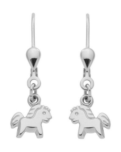 MäDchen Pferde OhrhäNger Kinder Pony Pferd Ohrringe HäNger Pendel Silber 925-image