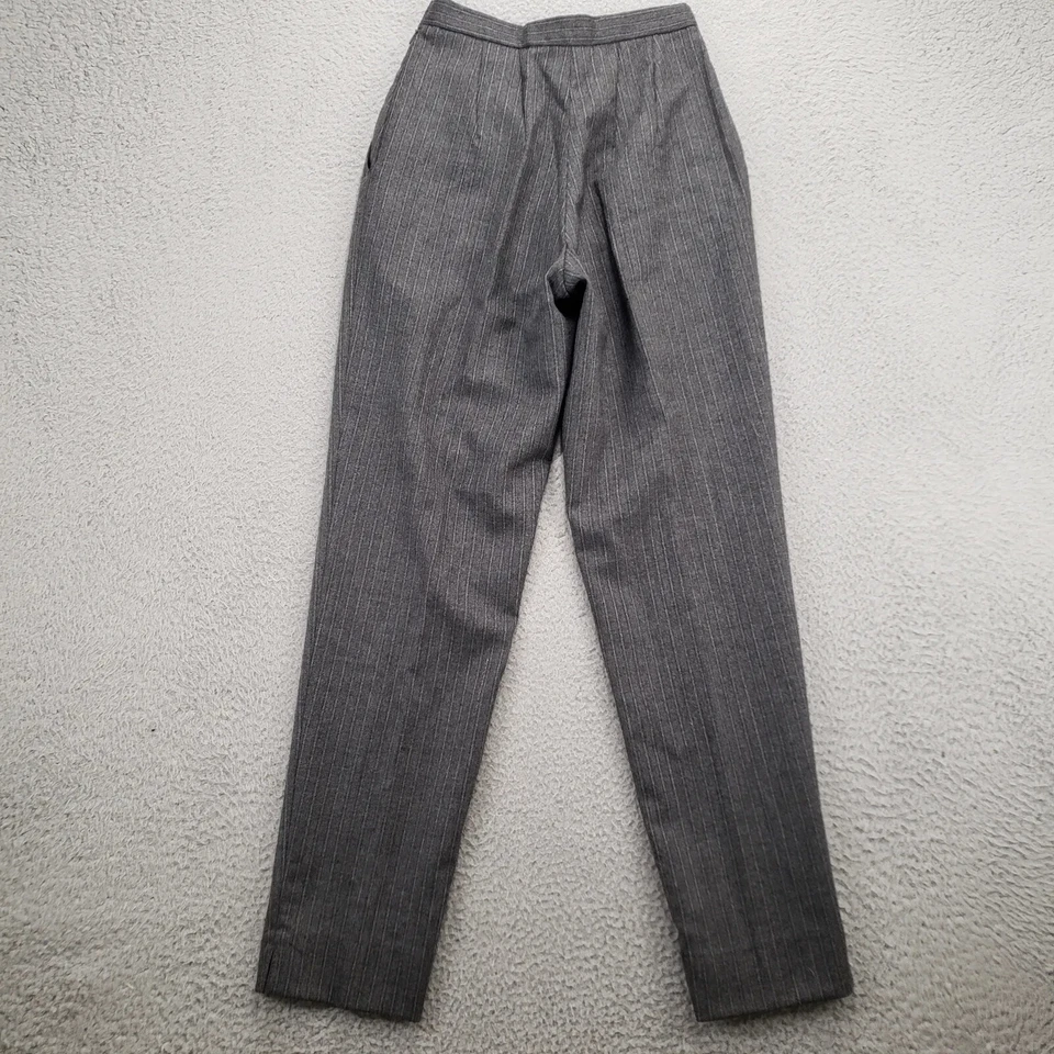 Calça social feminina limitada 2 cinza lã bolsos puxar perna reta trabalho - Imagem 3 de 4