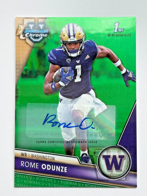 2023 Bowman U Chrome ROME ODUNZE 1st Auto Green 22/99 RC Rookie Bears Huskies