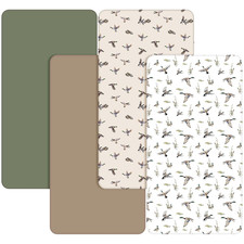 4 Pack Mallard Duck Baby Crib Fitted Sheet 52'' X 28'' Duck Hunting Stretchy Neu