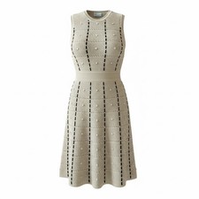 RED Valentino Women’s Sleeveless Knit Dress Tan/Black Sz M/L, EUC