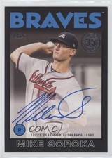 2021 Topps 1986 Baseball Series 2 Black 196/199 Mike Soroka #86A-MSO Auto 0tw4