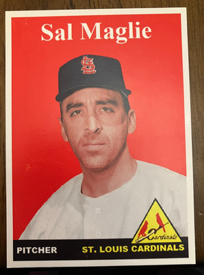 ST. LOUIS CARDINALS: Sal Maglie Custom Modern 1958 Style Art Card