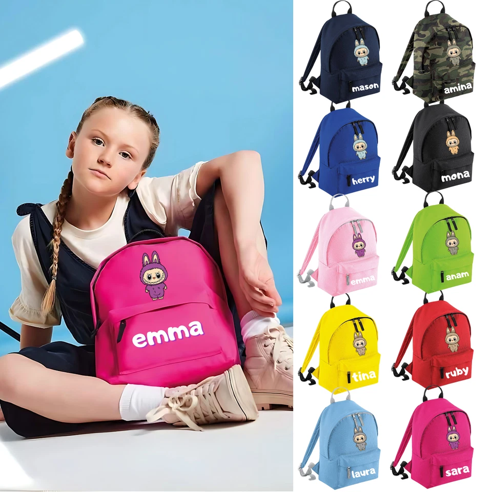 UT CUSTOM WEAR Personalised LABUBU Backpack Custom Fashion Mini Rucksack Toddler Kid School Bag