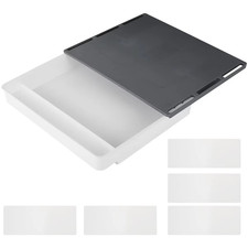 Caja de almacenamiento autoadhesiva oculta de 1/2 pieza debajo del escritorio cajón de papelería Dra