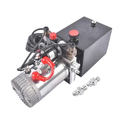 Double Acting Hydraulic Pump DC 12V Dump Trailer Power Unit Pack 22MPA 4 Quart 
