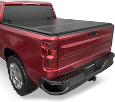 Fiberglass Hard Tri Truck Bed Tonneau Cover Compatible for 2019-2025 Chevy Silve