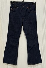 Vintage 1970  s Youth Orange Tag Tab Levi  s Denim Bell Bottom Flair Blue Jeans