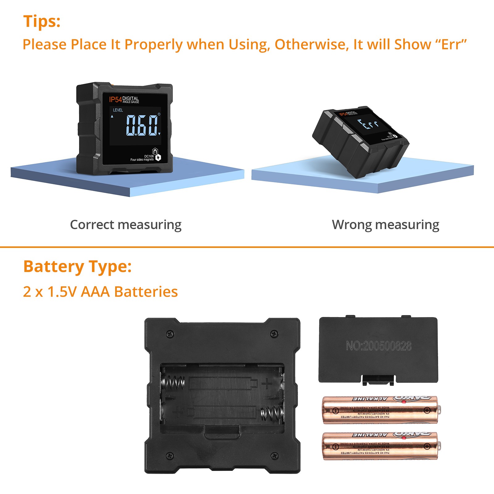 Magnet Digital Protractor Level Box Angle Finder Bevel Gauge Meter Inclinometer