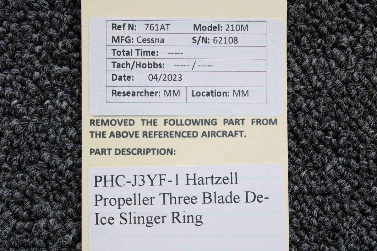 Three Blade De-Ice Slinger Ring Assy for Hartzell PHC-J3YF-1 