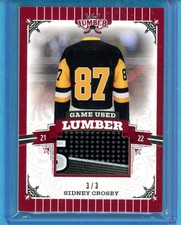 2022 Leaf Lumber Sidney Crosby GAME-USED STICK RELIC #3/3