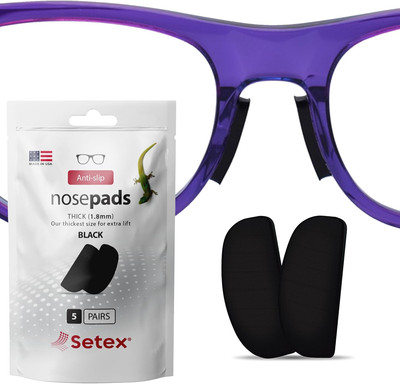 Setex Gecko Grip 1,8 Mm Anti-Rutsch-Nasenpads Für Brillen, (5 Schwarze Paare), M