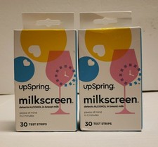  2 UpSpring Milkscreen Detects Alcohol Test Strips 60 ct Expiration 2/2026