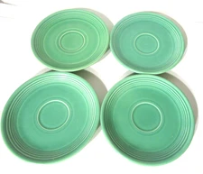 Vintage HLC Fiestaware Green 6" Saucer Set of 4 1960