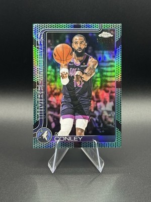 Mike Conley 2025-26 Topps Chrome Aqua Basketball Refractor /199 Clean