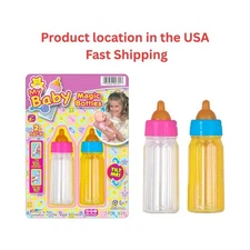 Magic Baby Doll Bottles Milk Bottle and Juice Bottle, Great Baby Doll Accessorie