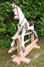 Vintage Rocking Horse : 85cms tallest measurement. Base 90cm x 33 cms.