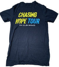 Chasing Hope Tour I Am Second Racing Tee Black Blue Yellow Christian Shirt S