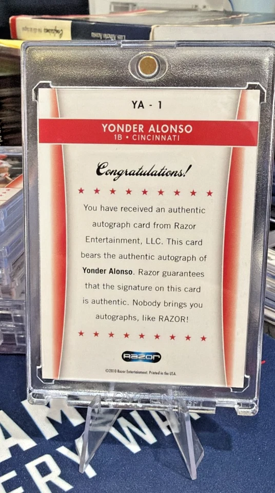 2010 Razor Miami Hurricanes & MLB Analyst AUTO #YA-1 Yonder Alonso | Cuba - Image 2 of 2