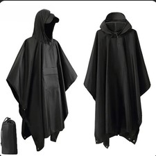 Hooded Raincoat Poncho Waterproof Camping Hiking Shelter Outdoor Rainwear