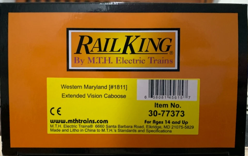 MTH Rail King 30-77373 CSX/W Maryland Extended Vision Caboose #1811 O Gauge NEW - Image 2 of 3