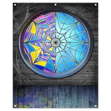 Fabric 8x10ft Halloween Spider Web Window Photography Backdrop Horror Gothic