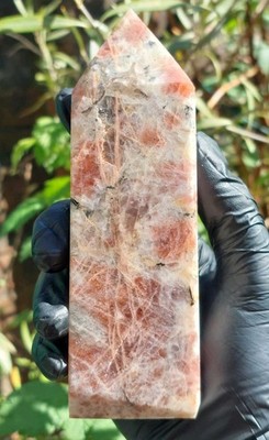 Großer Sonnensteinturm 477,8 g 14,5 cm - natürliche Risse & abgebrochene Oberseite (siehe Fotos)