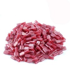 100 Pcs XHF Red Nylon Female Spade Connectors 22-16 AWG Quick Disconnect Wire...