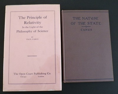 Rare 1st ed The Principle of Relativity by Carus with D.J. 2 book lot 1913 1904
