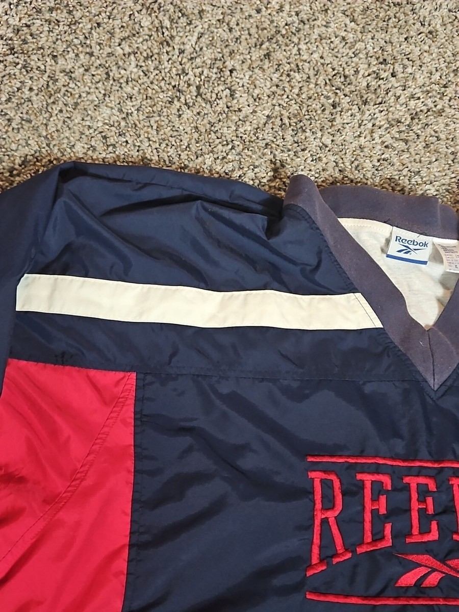 VTG 80s 90s Reebok Windbreaker Jacket Embroidered Big Logo V