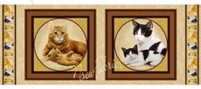 CAT Kitten Fabric Panels for Quilt Pillows 2sq.Panel BTHY