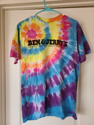 Vtg Ben & Jerry's Ice Cream Tie Dye T-Shirt Size Medium Gildan Ultra Cotton Tag
