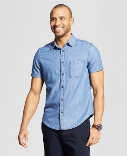 mens short sleeve fitted button down shirts